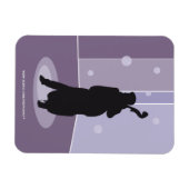 Minimalistische Double-Bass-Silhouette-Musik-Kunst Magnet (Horizontal)