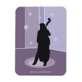Minimalistische Double-Bass-Silhouette-Musik-Kunst Magnet (Vertikal)