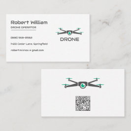 Minimalistische Drohne | Moderner UAV-Operator-QR- Visitenkarte