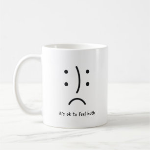 Minimalistische Dual-Emotion-Gesichtstasse Kaffeetasse