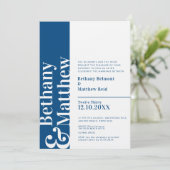 Minimalistische dunkelblaue Grafik Einladung (Stehend Vorderseite)