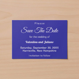 Minimalistische dunkelblaue Hochzeit – Rettet das Save The Date