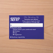 Minimalistische dunkelblaue Hochzeits-RSVP