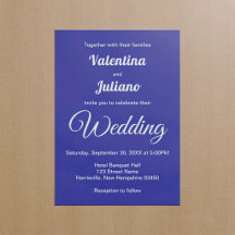 Minimalistische dunkelblaue Hochzeitseinladung