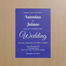 Minimalistische dunkelblaue Hochzeitseinladung Einladung