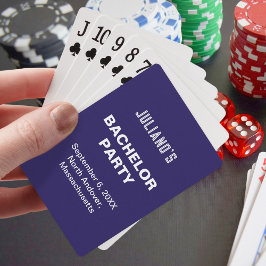 Minimalistische dunkelblaue Junggesellenabschied-S Spielkarten