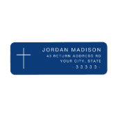 Minimalistische dunkelblaue Rücksendeadresse (Vorne)