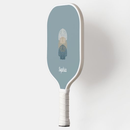 Minimalistische dunkelblaue und weiße, moderne Mon Pickleball Schläger (Links)