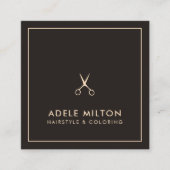 Minimalistische dunkelgraue Pastelschere Friseurst Quadratische Visitenkarte (Vorderseite)