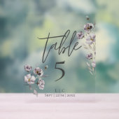 Minimalistische dunkelgraue Tischnummer Acrylschild (Neutral)