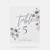 Minimalistische dunkelgraue Tischnummer Acrylschild (Vorderseite)