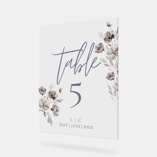 Minimalistische dunkelgraue Tischnummer Acrylschild (Winkel)