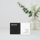 Minimalistische dunkelgrauweiße Moderne Visitenkarte (Stehend Vorderseite)