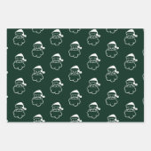 Minimalistische, dunkelgrüne Bonbons Santa-Schneef Geschenkpapier Set (Vorderseite 3)