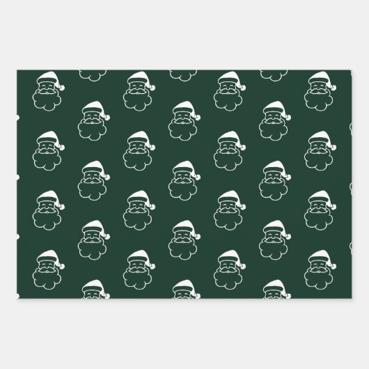 Minimalistische, dunkelgrüne Bonbons Santa-Schneef Geschenkpapier Set (Vorderseite 3)