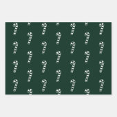 Minimalistische, dunkelgrüne Bonbons Santa-Schneef Geschenkpapier Set (Vorderseite)