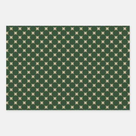 Minimalistische dunkelgrüne Elegante Gold-Sternexp Geschenkpapier Set (Vorderseite 2)