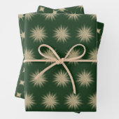 Minimalistische dunkelgrüne Elegante Gold-Sternexp Geschenkpapier Set (Beispiel)
