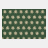 Minimalistische dunkelgrüne Elegante Gold-Sternexp Geschenkpapier Set (Vorderseite)