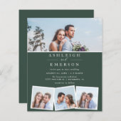 Minimalistische Dunkelgrüne Hochzeit (Vorne/Hinten)