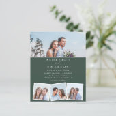 Minimalistische Dunkelgrüne Hochzeit (Stehend Vorderseite)
