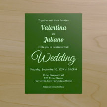 Minimalistische dunkelgrüne Hochzeitseinladung