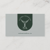 Minimalistische dunkelgrüne medizinische URL-Code Visitenkarte (Vorderseite)