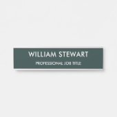 Minimalistische dunkelgrüne Mitarbeiterstatuszeich Türschild (Vorderseite )