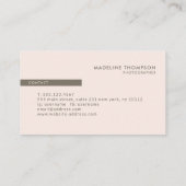 Minimalistische dunkelgrüne Rose rosa viereckige G Visitenkarte (Rückseite)