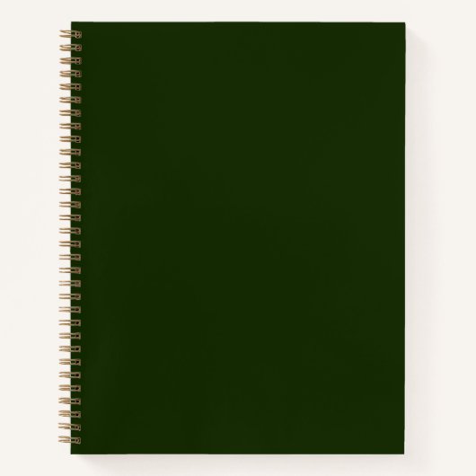 Minimalistische dunkelgrüne schlichte Farbe Notizblock (Vorderseite)