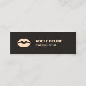 Minimalistische dunkle Graulippen Makeup Artist Mini Visitenkarte (Vorderseite)