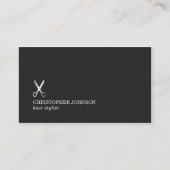 Minimalistische dunkle Imitate Silberschere Haare  Visitenkarte (Vorderseite)