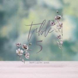 Minimalistische dunkle lila Aquarell-Tischnummer Acrylschild