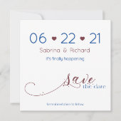 Minimalistische Dunkle Marine und Burgund Save the Einladung (Vorderseite)