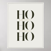 Minimalistische dunkle Pine Green "HO HO HO" Grafi Poster (Vorne)