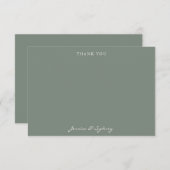 Minimalistische dunkle Seite Grüne Skriptereihe Dankeskarte (Vorne/Hinten)