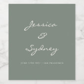 Minimalistische dunkle Seite Grüne Skriptereihe Weinetikett (Einzelnes Label)