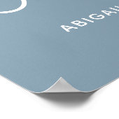 Minimalistische Dusche Dusty Blue Begrüßungsfeier Poster (Ecke)