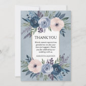 Minimalistische dustische Blütenhochzeit Dankeskarte (Vorderseite)