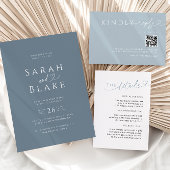 Minimalistische Dusty Blue Detail Card mit Herz Begleitkarte