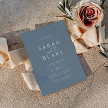 Minimalistische Dusty Blue Heart Einladung