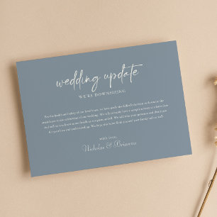 Minimalistische Dusty Blue Hochzeitsankündigung Do Ankündigung