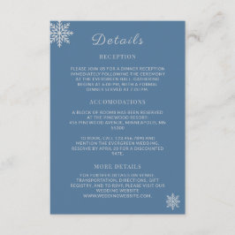 Minimalistische Dusty Blue Silver Winter Hochzeit  Begleitkarte