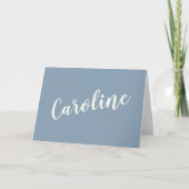 Minimalistische Dusty Blue Typografy Personalisier (Vorderseite)