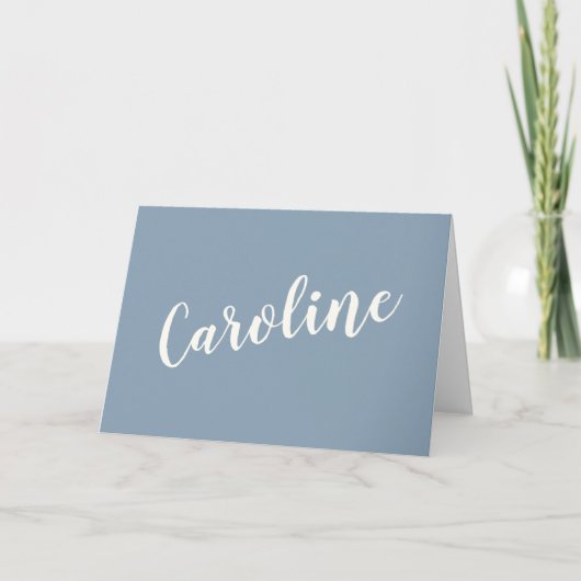 Minimalistische Dusty Blue Typografy Personalisier (Vorderseite)