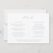 Minimalistische Dusty Blue Wedding Details Card Einladung (Vorderseite)