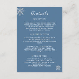 Minimalistische Dusty Blue White Winter Wedding De Begleitkarte