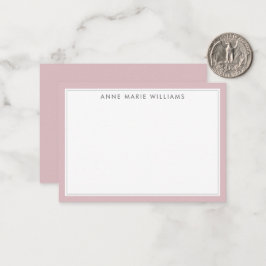 Minimalistische Dusty Lilac Zwei-Rahmen-Name-Notiz Mitteilungskarte