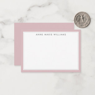 Minimalistische Dusty Lilac Zwei-Rahmen-Name-Notiz Mitteilungskarte