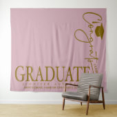 Minimalistische Dusty Pink & Gold Glückwunsch Grad Wandteppich (Beispiel (Horizontal))
